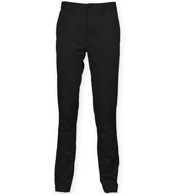 Front Row Front Row Stretch Chino Trousers in Black