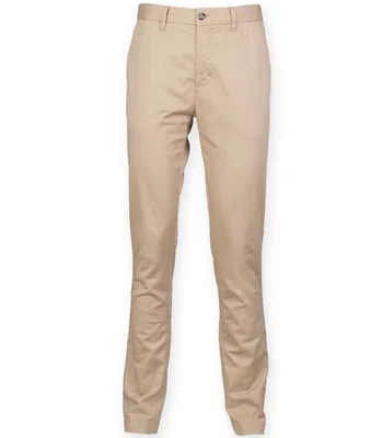 Front Row Front Row Stretch Chino Trousers in Stone