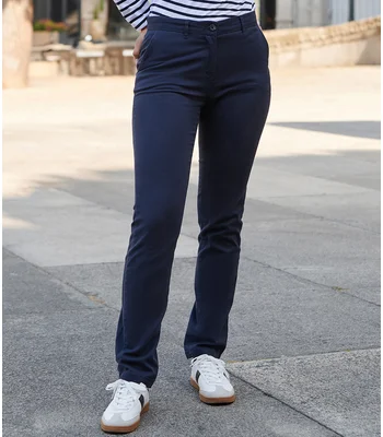 Front Row Front Row Ladies Stretch Chino Trousers in Navy