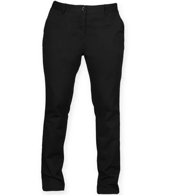 Front Row Front Row Ladies Stretch Chino Trousers in Black