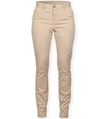 Front Row Front Row Ladies Stretch Chino Trousers in Stone