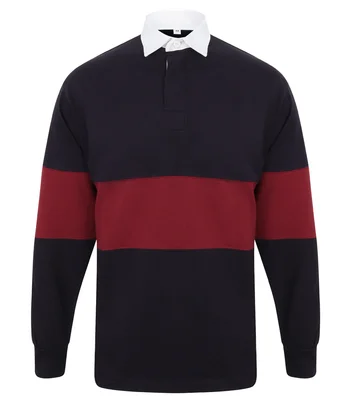 Front Row Front Row Panelled Rugby Shirt in Navy/White