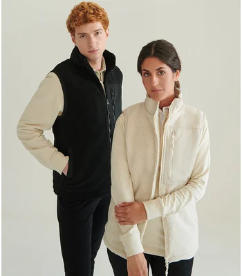 Front Row Front Row Recycled Sherpa Gilet in Natural