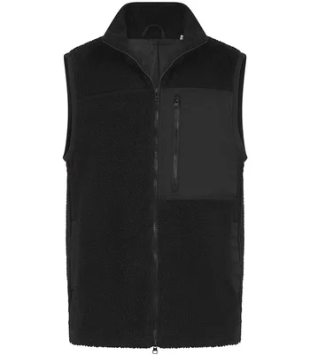 Front Row Front Row Recycled Sherpa Gilet in Black