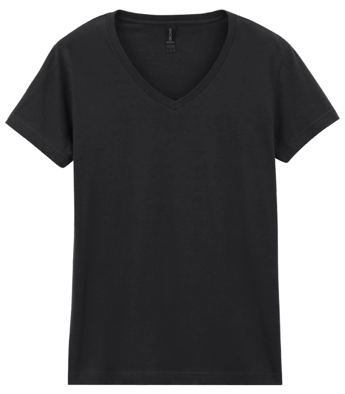 Gildan Gildan Ladies SoftStyle® V-Neck T-Shirt in BLK