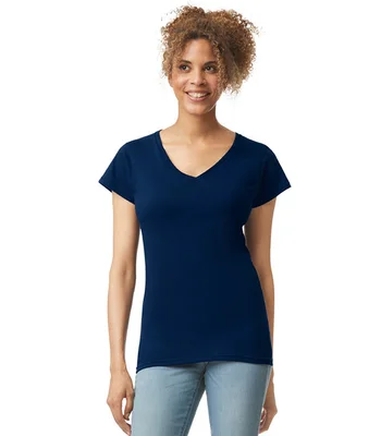 Gildan Gildan Ladies SoftStyle® V-Neck T-Shirt in BLK