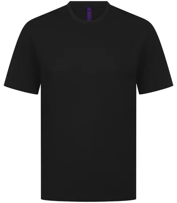 Henbury Henbury Unisex Coolplus® Wicking Piqué T-Shirt in Black