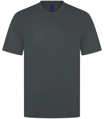 Henbury Henbury Unisex Coolplus® Wicking Piqué T-Shirt in Charcoal