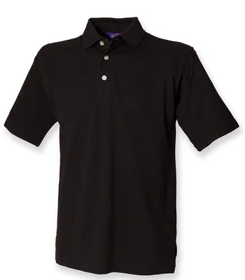 Henbury Henbury Classic Heavy Cotton Piqué Polo Shirt in BLK