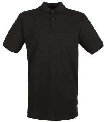 Henbury Henbury Modern Fit Cotton Piqué Polo Shirt in BLK