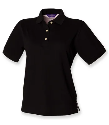 Henbury Henbury Ladies Classic Cotton Piqué Polo Shirt in BLK