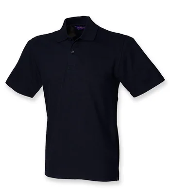 Henbury Henbury Unisex Stretch Cotton Piqué Polo Shirt in WHI