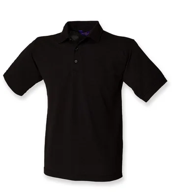 Henbury Henbury Heavy Poly/Cotton Piqué Polo Shirt in BLK