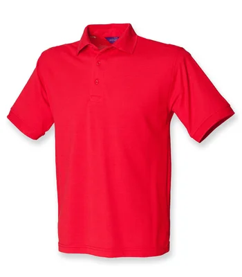 Henbury Henbury Heavy Poly/Cotton Piqué Polo Shirt in RED