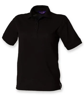 Henbury Henbury Ladies Poly/Cotton Piqué Polo Shirt in BLK