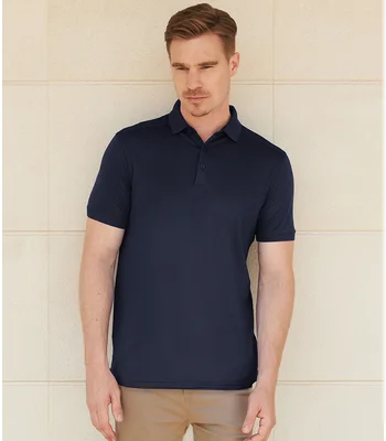 Henbury Henbury Slim Fit Stretch Microfine Piqué Polo Shirt in BLK