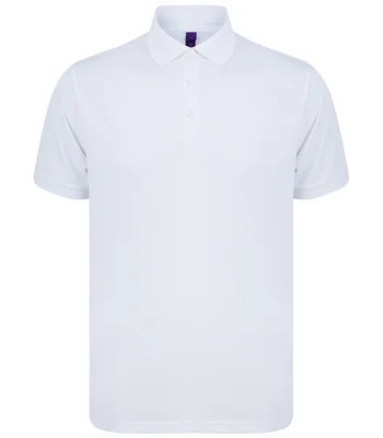 Henbury Henbury Recycled Polyester Piqué Polo Shirt in WHI