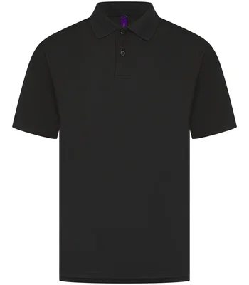 Henbury Henbury Coolplus® Wicking Piqué Polo Shirt in BLK