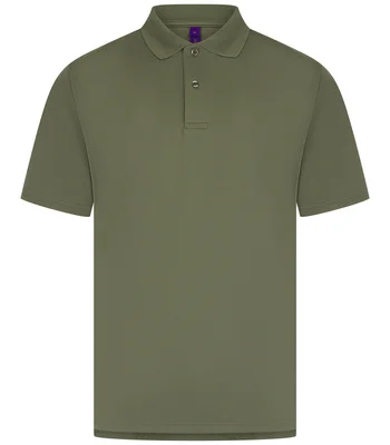 Henbury Henbury Coolplus® Wicking Piqué Polo Shirt in OLI