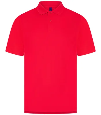 Henbury Henbury Coolplus® Wicking Piqué Polo Shirt in RED