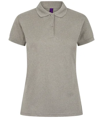 Henbury Henbury Ladies Coolplus® Wicking Piqué Polo Shirt in HEA