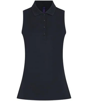 Henbury Henbury Ladies Sleeveless Coolplus® Polo Shirt in NAV