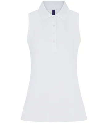 Henbury Henbury Ladies Sleeveless Coolplus® Polo Shirt in WHI