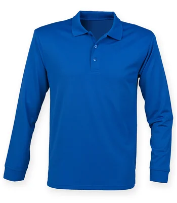 Henbury Henbury Unisex Long Sleeve Coolplus® Piqué Polo Shirt in ROY