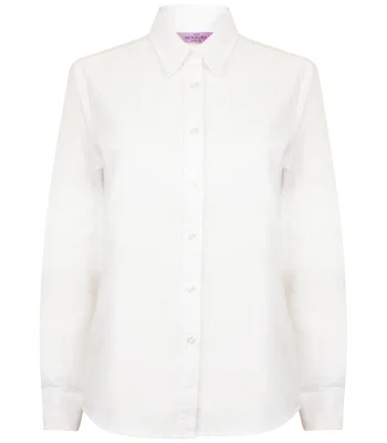 Henbury Henbury Ladies Long Sleeve Classic Oxford Shirt in WHI