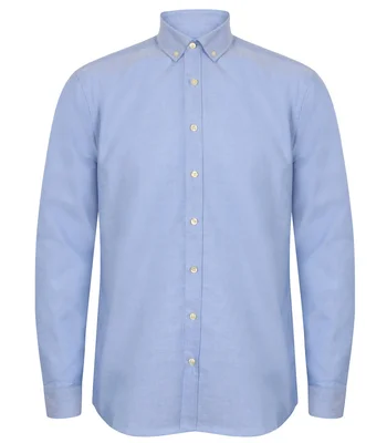 Henbury Henbury Modern Long Sleeve Classic Fit Oxford Shirt in BLU