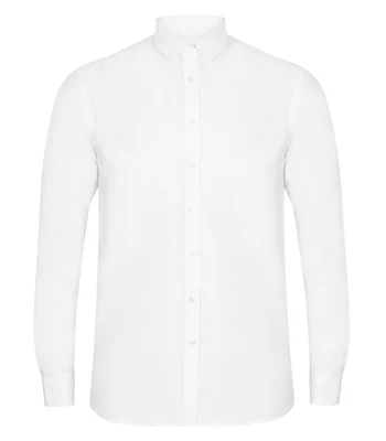 Henbury Henbury Modern Long Sleeve Regular Fit Oxford Shirt in WHI