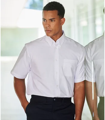 Henbury Henbury Short Sleeve Classic Oxford Shirt in WHI