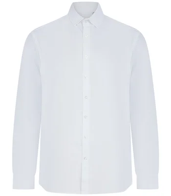 Henbury Henbury Long Sleeved Cotton Feel Coolplus® Shirt in WHI