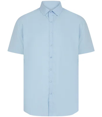 Henbury Henbury Short Sleeved Cotton Feel Coolplus® Shirt in LBL