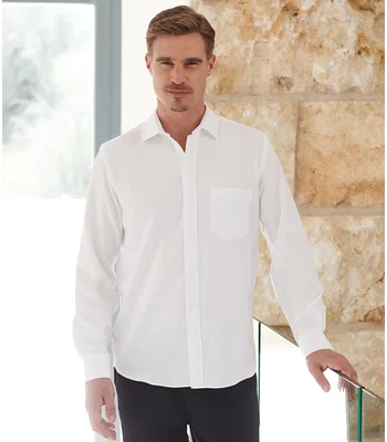 Henbury Henbury Long Sleeve Wicking Shirt in WHI