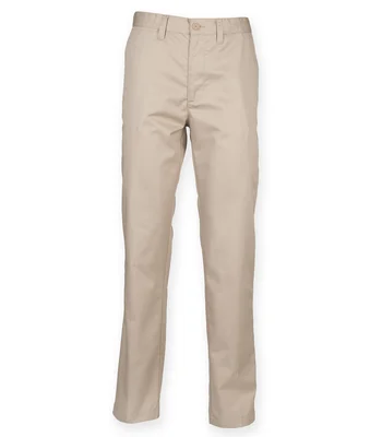 Henbury Henbury 65/35 Flat Fronted Chino Trousers in STO