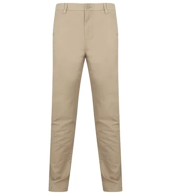 Henbury Henbury Stretch Flex Waistband Chino Trousers in STO