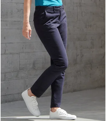 Henbury Henbury Ladies Stretch Chino Trousers in STO