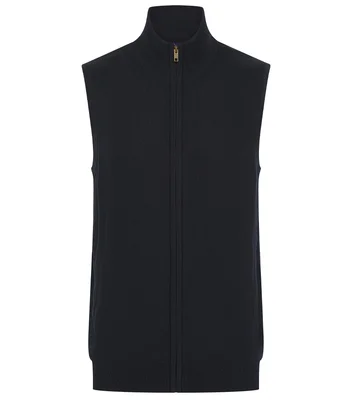 Henbury Henbury Sleeveless Zip Through Jumper in NAV