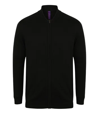 Henbury Henbury Unisex Zip Through Cardigan in BLK