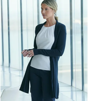 Henbury Henbury Ladies Longline Open Cardigan