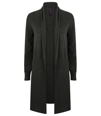 Henbury Henbury Ladies Longline Open Cardigan in GYM