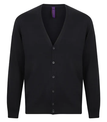 Henbury Henbury Lightweight Cotton Acrylic V Neck Cardigan in NAV