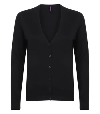 Henbury Henbury Ladies Lightweight V Neck Cardigan in NAV