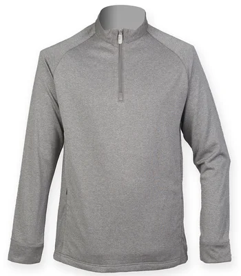 Henbury Henbury Zip Neck Wicking Top in GYM