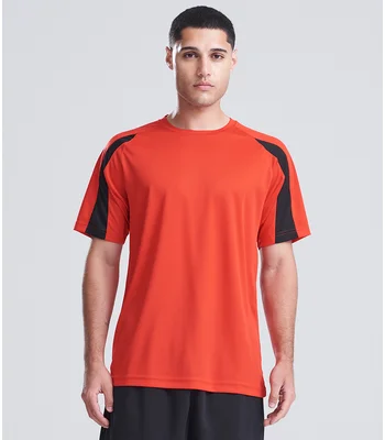 Just Cool AWDis Cool Contrast Wicking T-Shirt in EY/JB