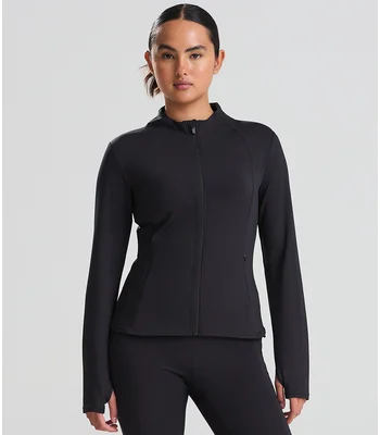 Just Cool AWDis Ladies Cool Recycled Full Zip Jacket in Jet Black