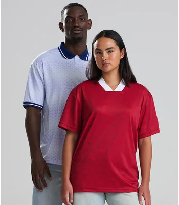 Just Cool AWDis Cool Retro Sports Jersey in White/Navy