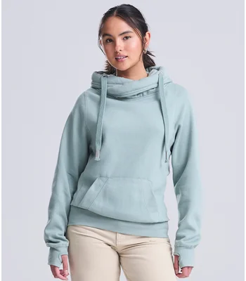 Just Hoods AWDis Cross Neck Hoodie in DTL