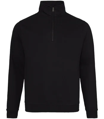 Just Hoods AWDis Sophomore Zip Neck Sweatshirt in DBK